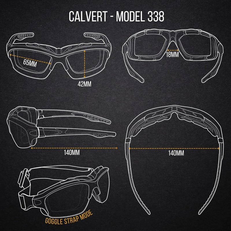 WYND Blocker Calvert Motorcycle Riding Glasses Extreme Sports Wrap Dry Eye Sunglasses (Model 338) - Image 3